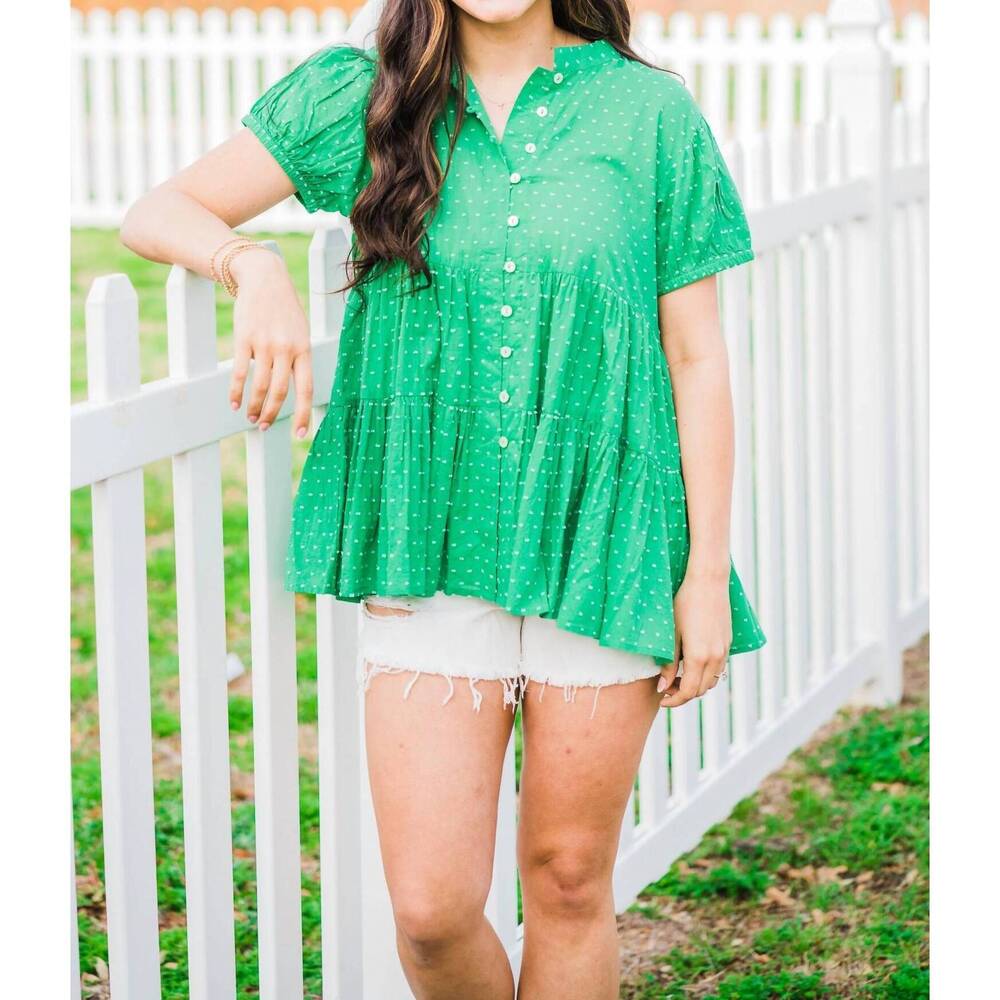 NEW LAYERZ CLOTHING sarabeth oh my stars layers top in green